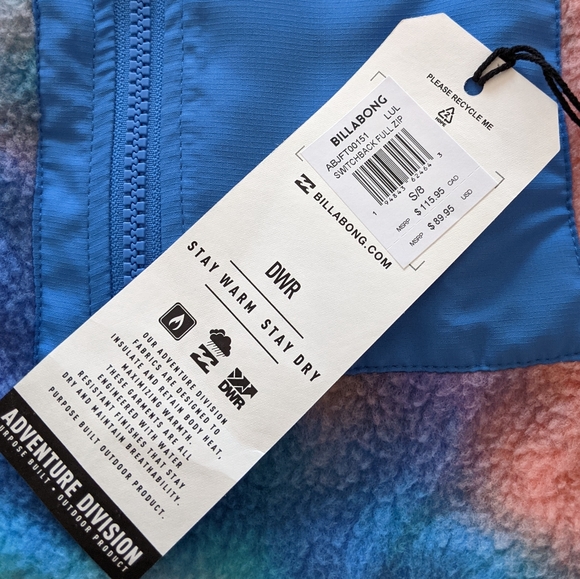 S O L D🏷️NEW Billabong Women's Fleece Zip-up (multicolour, size S) - Picture 5 of 6